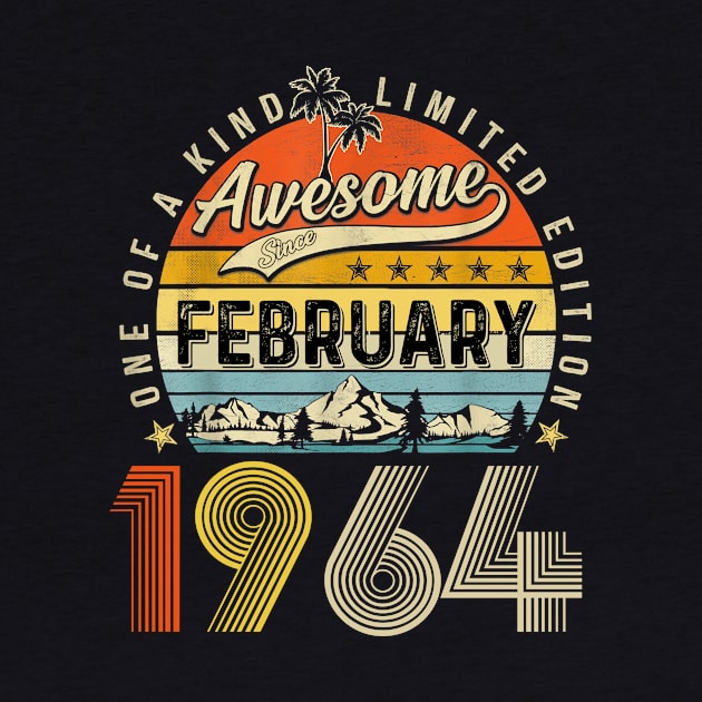 Awesome Since February 1964 Vintage 59th Birthday by Mhoon 